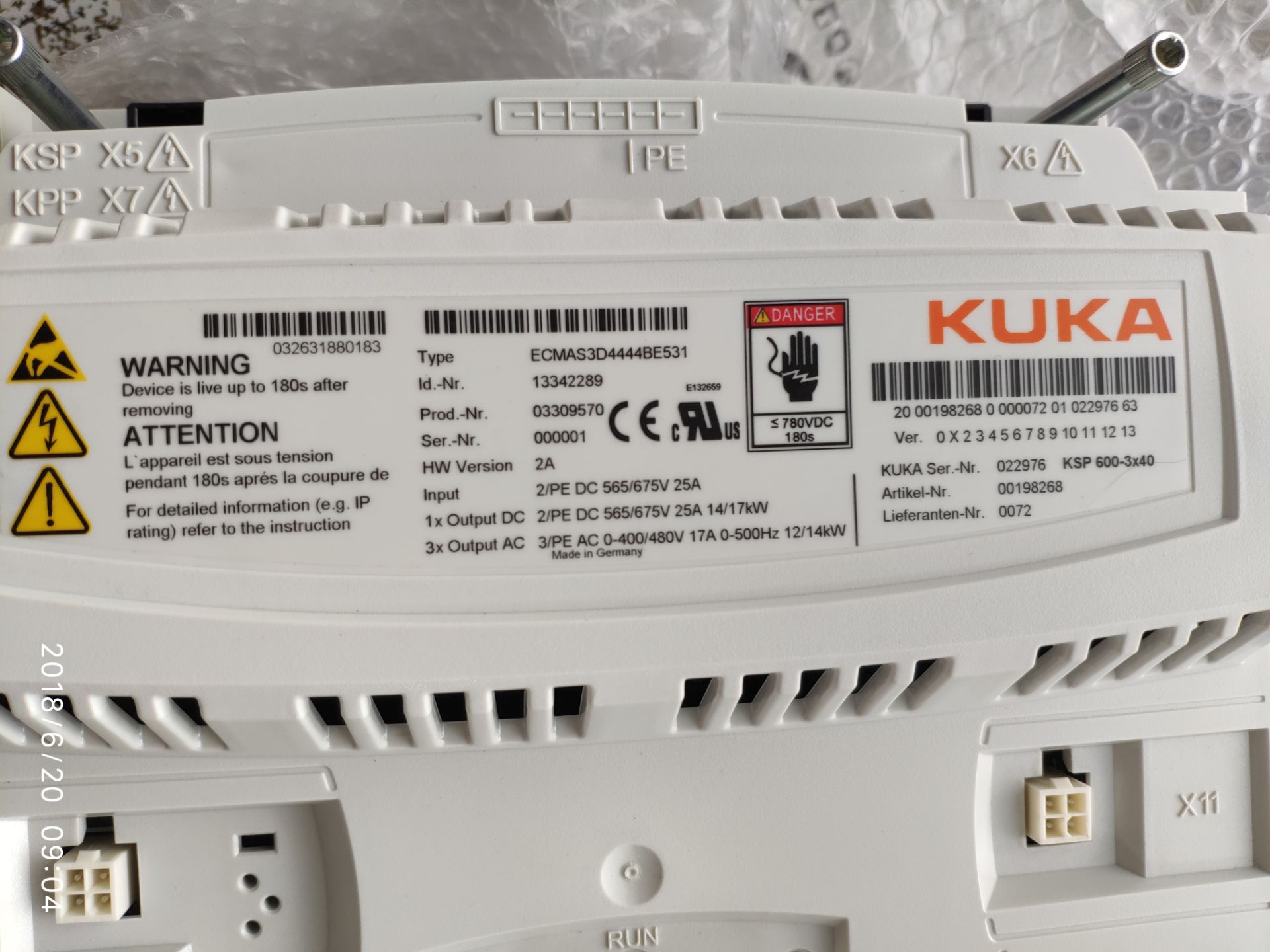 KUKA 驅動(dòng)伺服模塊198268 ksp6003*40 ul